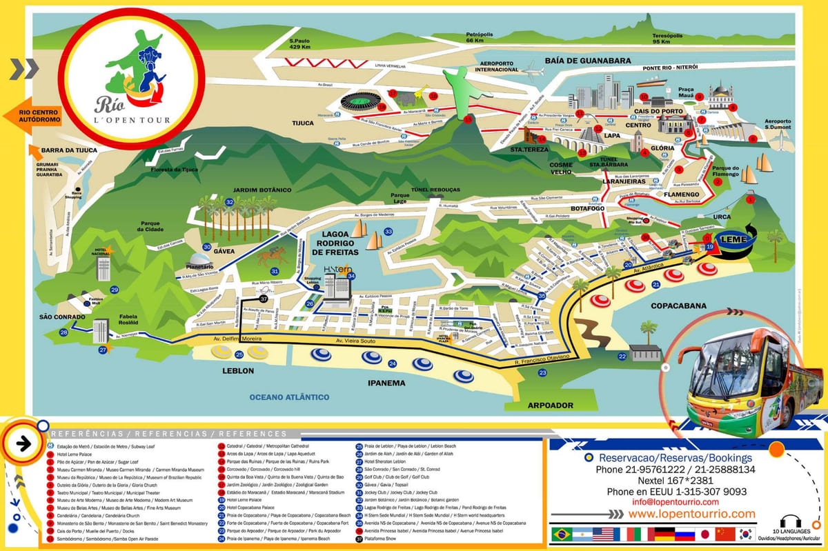 Rio de Janeiro attrazioni turistiche mappa
