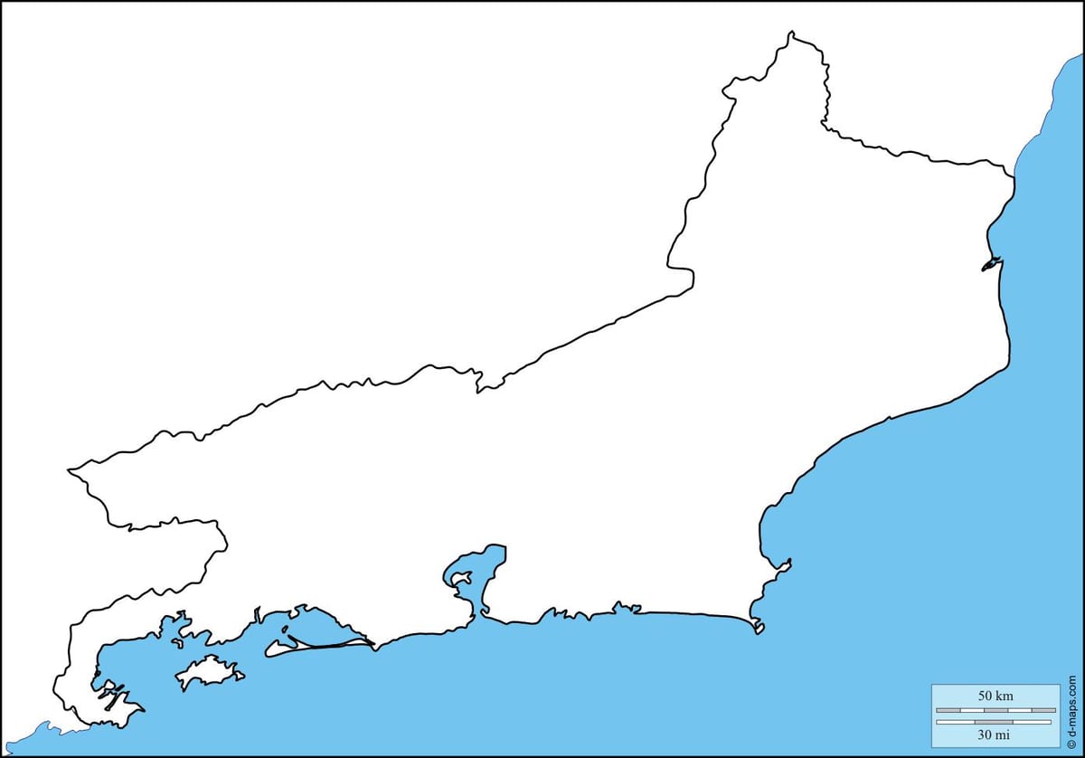 Rio de Janeiro contorno mappa