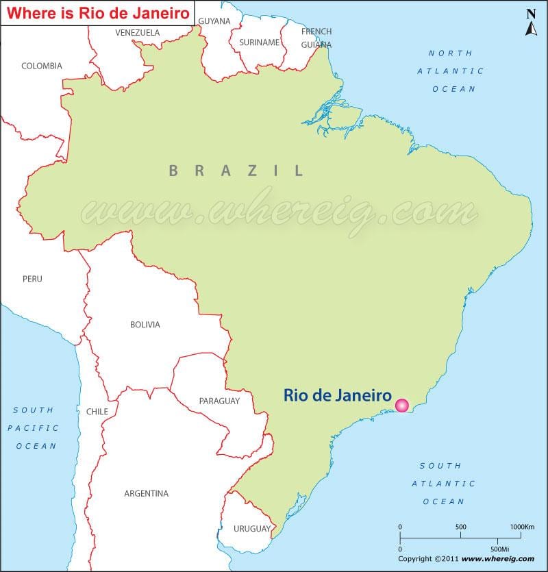 mostra di Rio de Janeiro sulla mappa