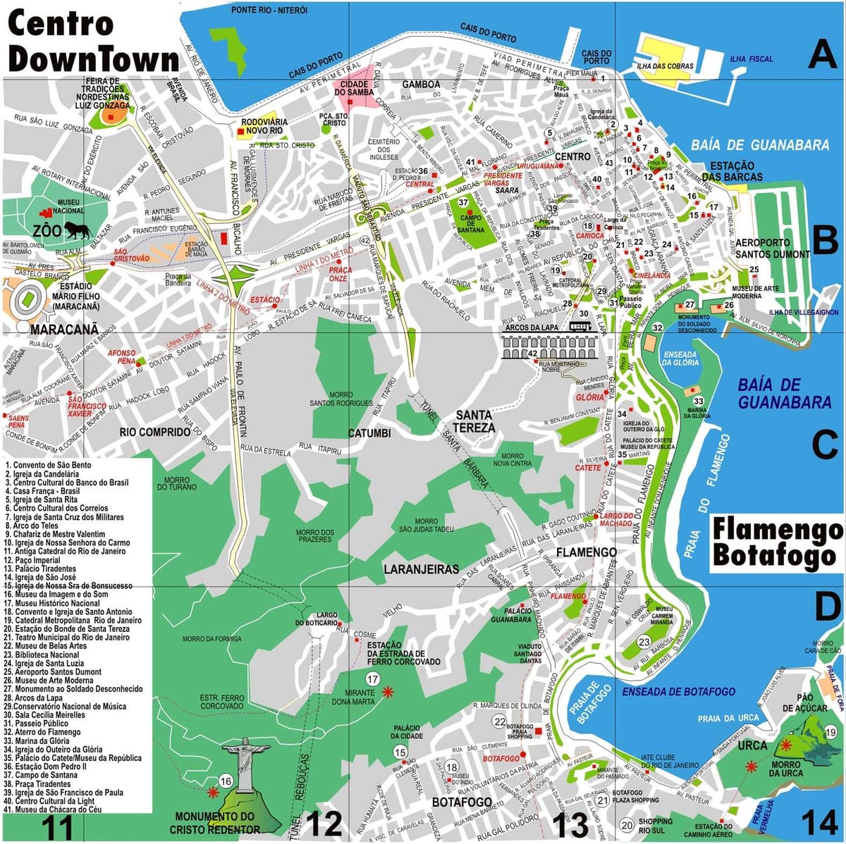 mappa del centro di Rio de Janeiro