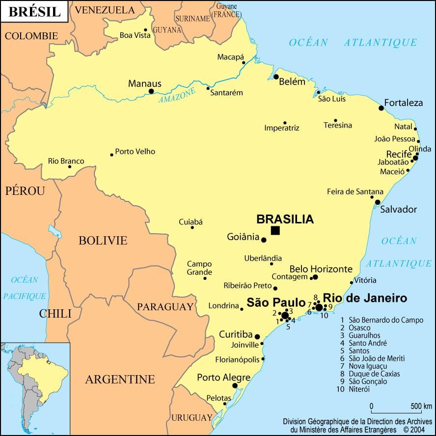 mappa del brasile la visualizzazione di Rio de Janeiro