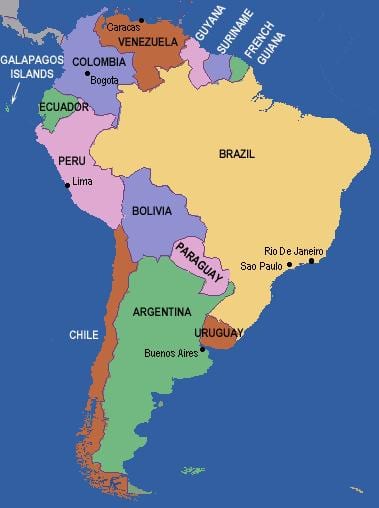 Rio grande mappa del sud america