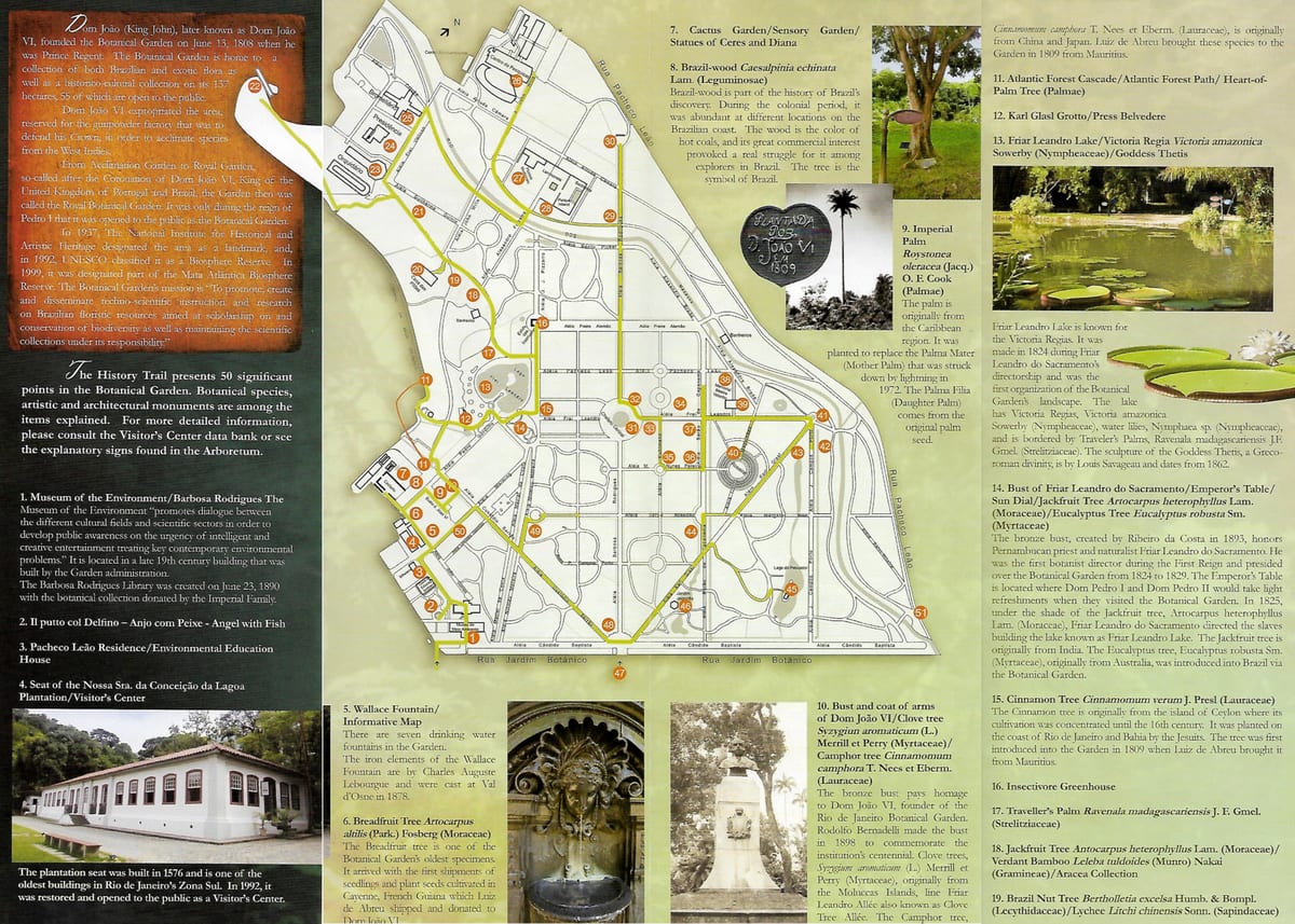 mappa del giardino botanico di Rio de Janeiro