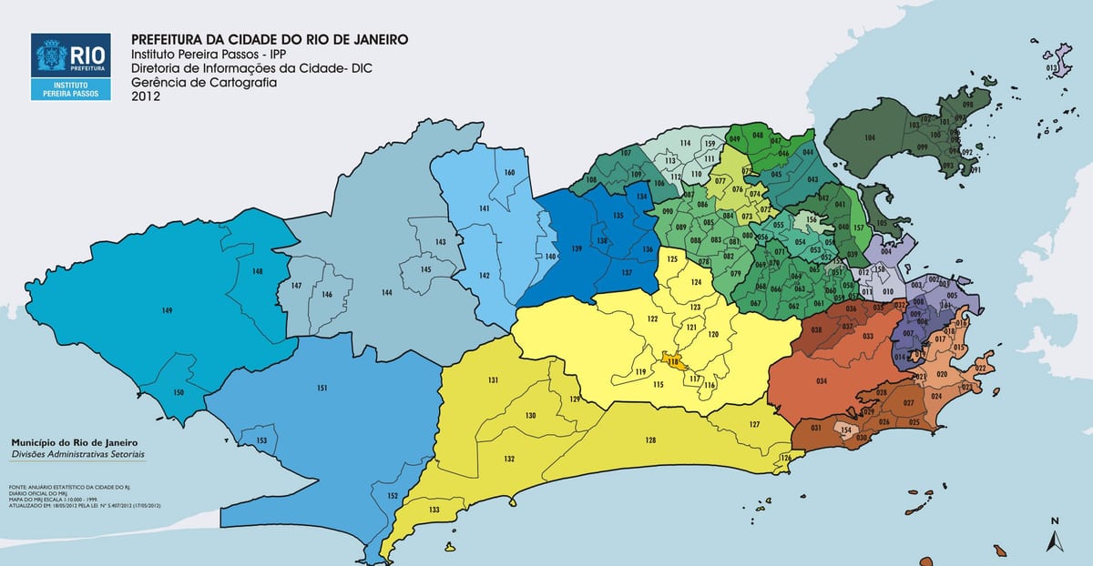 Rio de Janeiro arrondissement mappa