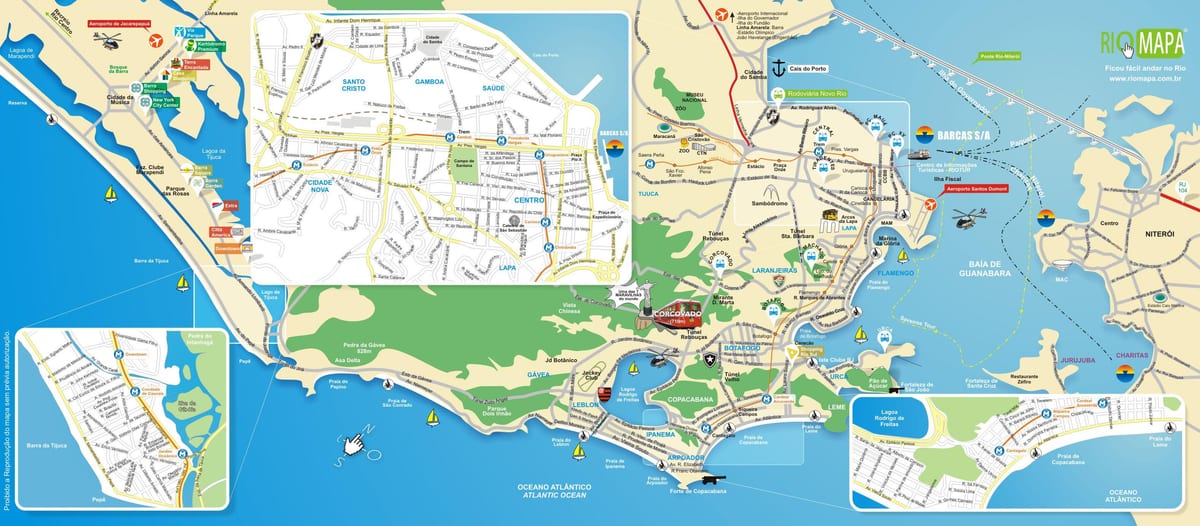 Rio de Janeiro, spiaggia di mappa