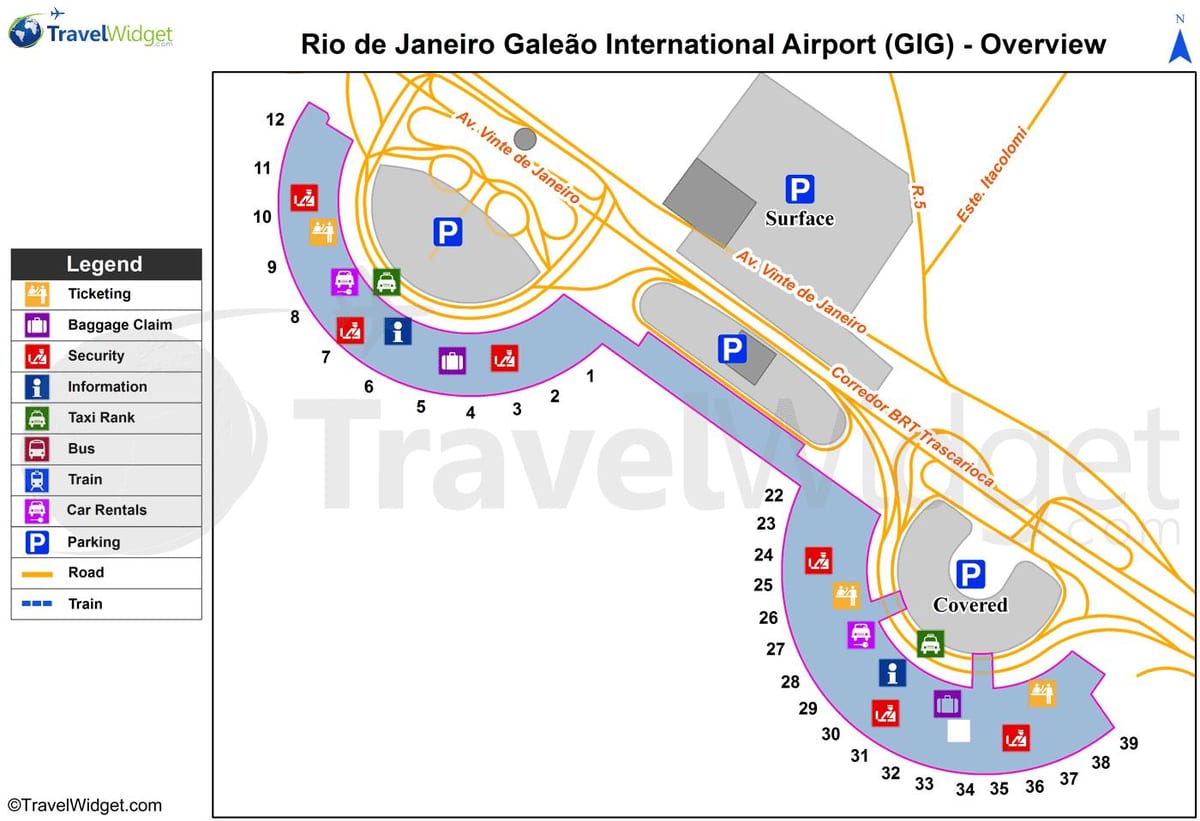 mappa di Rio de Janeiro (gig aeroporto
