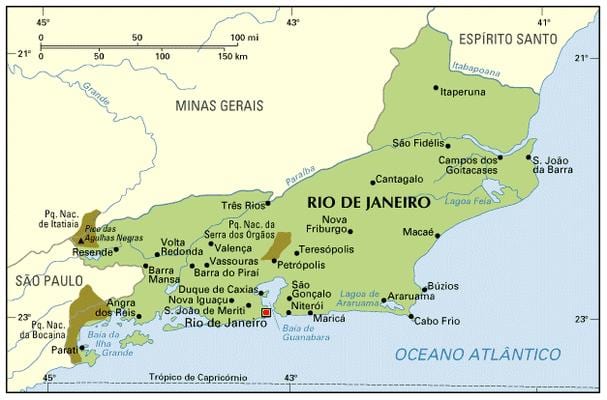 coordinate sulla mappa di Rio de Janeiro