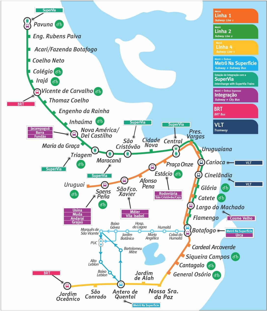 metropolitana di Rio de Janeiro mappa
