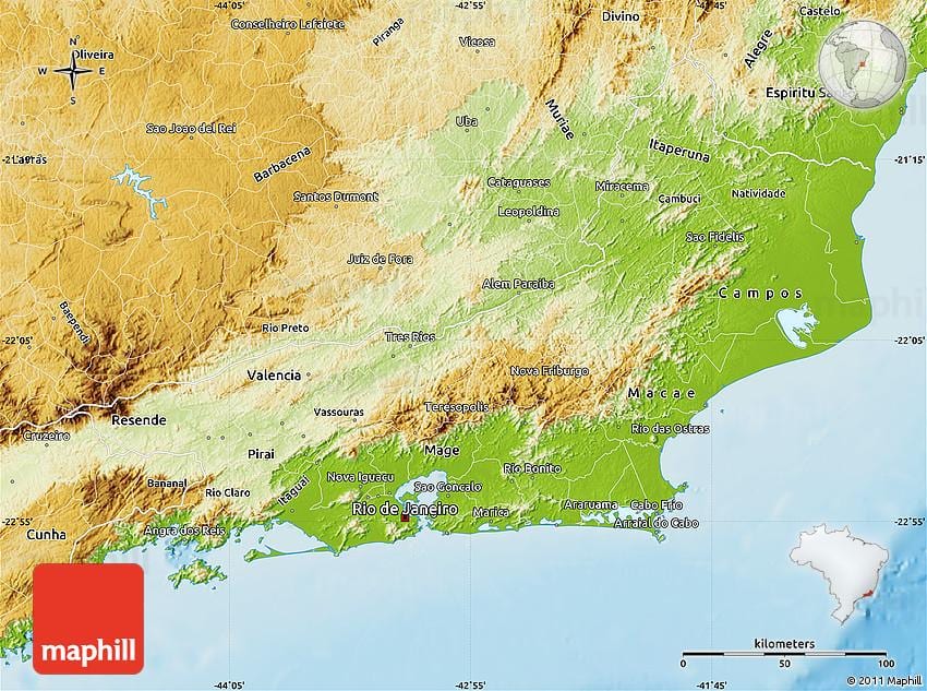 mappa topografica di Rio