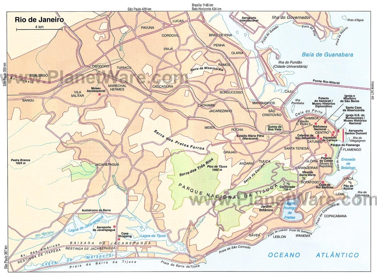 mappa di Rio de Janeiro, cruise terminal