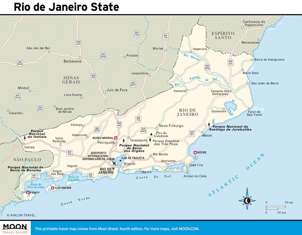 Rio de Janeiro mappa della regione