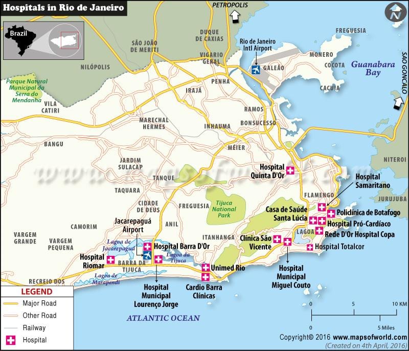 Rio de Janeiro mappa ospedale