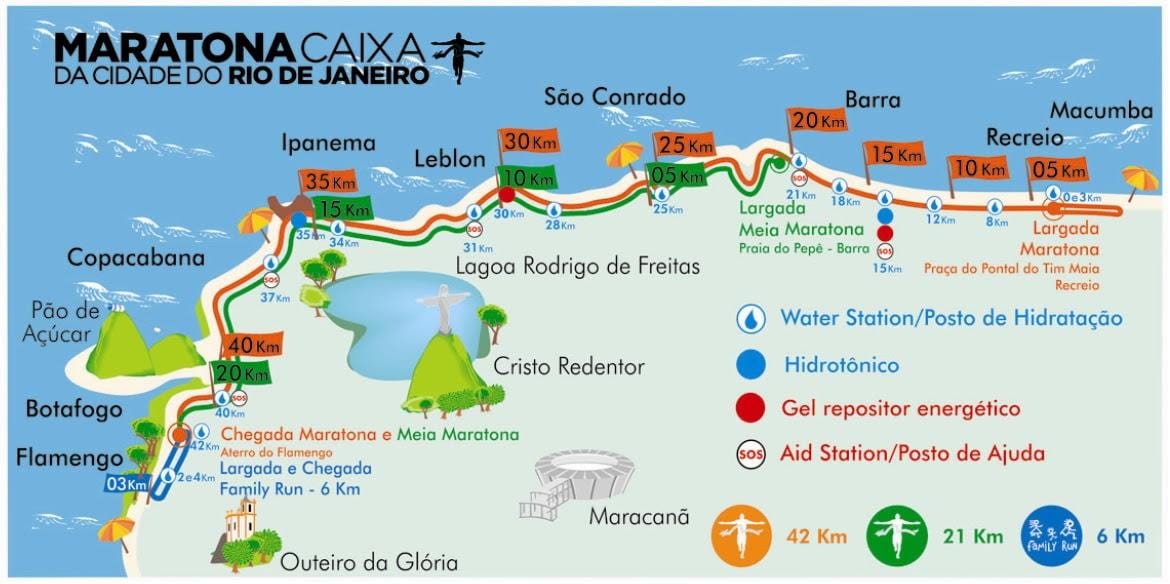 mappa di Rio percorso della maratona