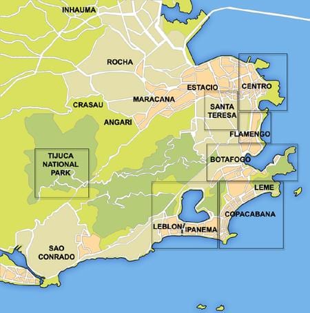 mappa di Rio quartiere