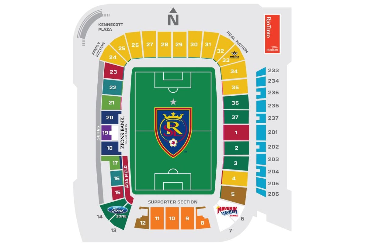 Rio tinto stadium seating mappa