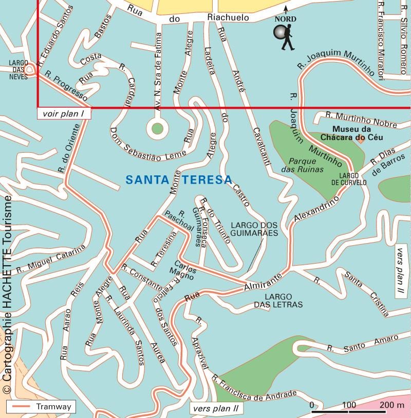 santa teresa di Rio de Janeiro mappa