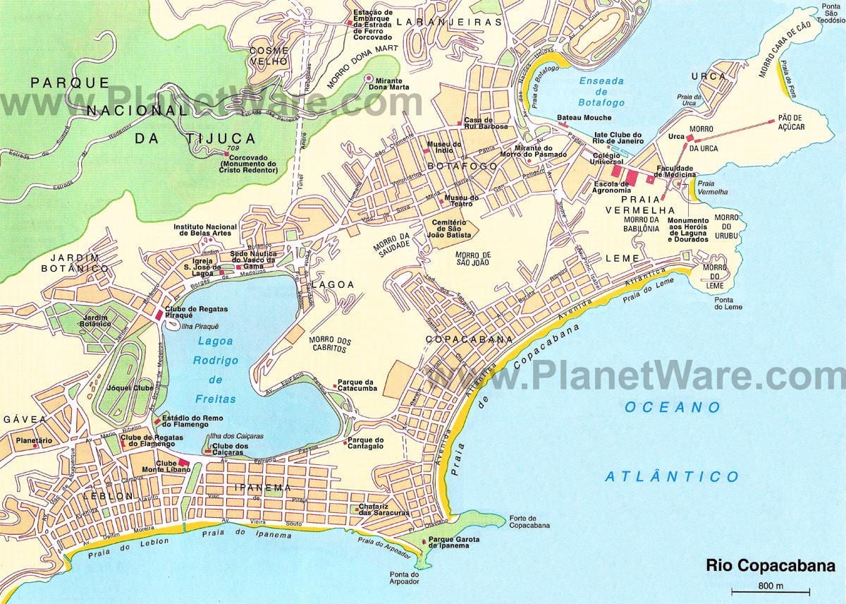 mappa delle spiagge di Rio de Janeiro