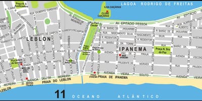 Leblon a Rio de Janeiro mappa