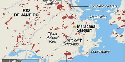 Favela mappa di Rio de Janeiro