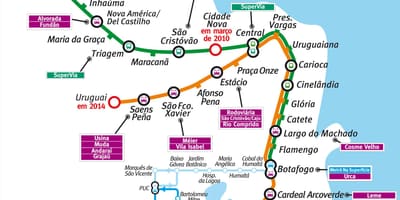 Mappa della metropolitana di Rio de Janeiro