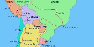 Mappa di sud america Rio