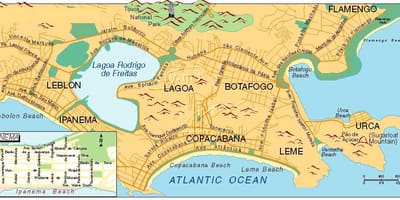 Mappa delle spiagge di Rio de Janeiro